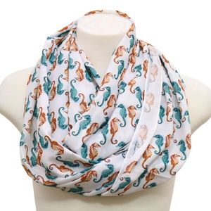 Seahorse infinity scarf gifts for women beach theme boho accessories beach appar